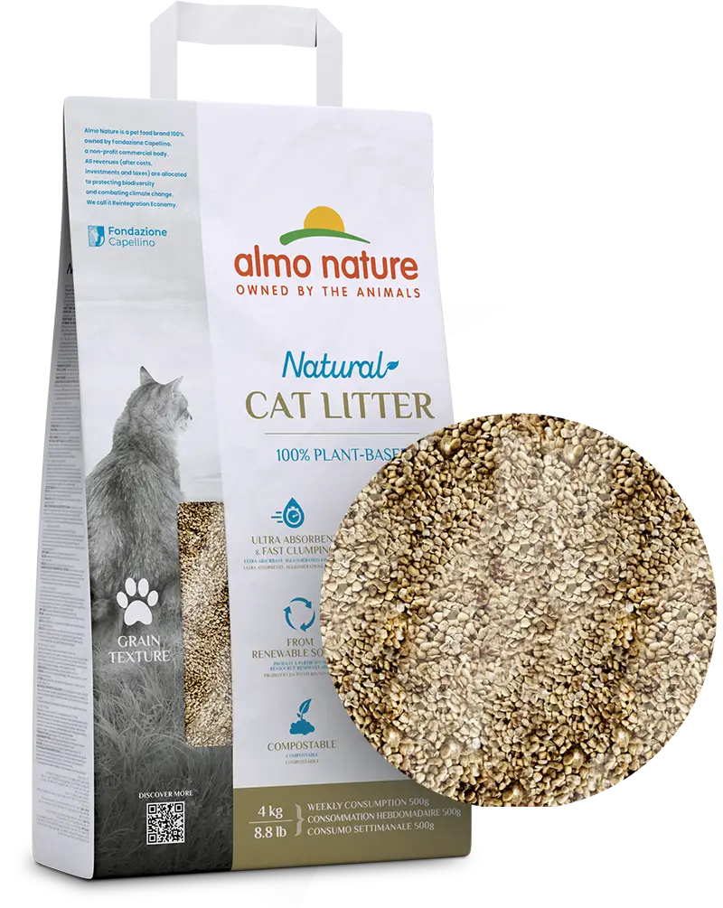 Lettiera Natural Cat Litter Grain Texture, ideale per i gatti a pelo lungo Lettiera Natural Cat Litter Grain Texture, ideale per i gatti a pelo lungo