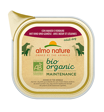 BIO ORGANIC DOGS 32X100 G WITH BEEF AND VEGETABLES